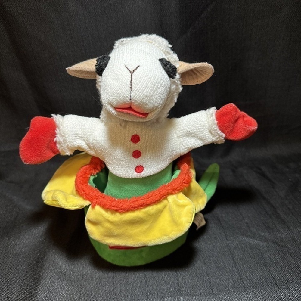Lamb Chop 9" Hand Puppet Flower Pot PBS Shari Lewis Kids Plush Doll 2010 Aurora